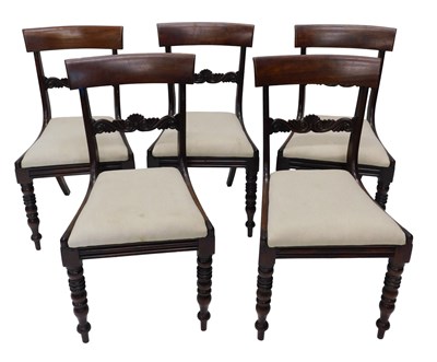 Lot 964 - A set of five William IV bar back dining...