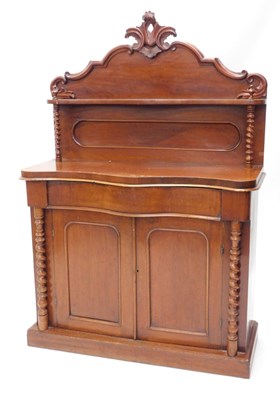 Lot 975 - A Victorian mahogany chiffonier, the raised...