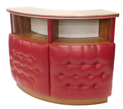 Lot 989 - A 1960s/70s teak and melamine bar, the front...