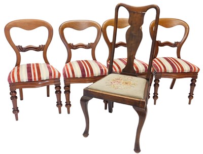 Lot 995 - A set of four Victorian mahogany balloon back...