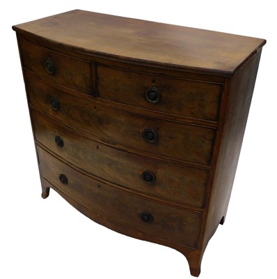 Lot 923 - A 19thC mahogany bowfront chest of drawers,...