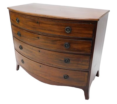 Lot 926 - A 19thC mahogany bowfront chest of drawers,...