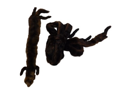Lot 863 - A double brown mink stole, and a single mink...
