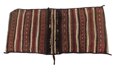 Lot 1016 - A Turkoman camel or saddle bag, with geometric...