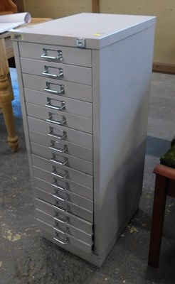 Lot 1548a - A Triumph Quality fifteen drawer grey painted...