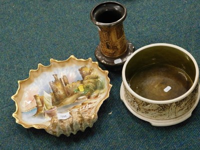 Lot 2295 - A Bretby vase, a similar bowl and a 19thC...