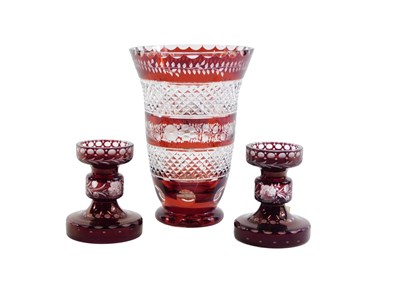Lot 439 - A Wittig Crystal ruby flash cut glass...