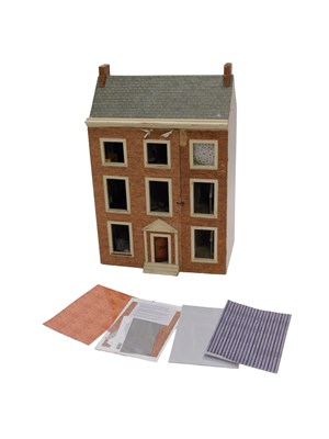 Lot 788 - A Georgian style doll's house, with printed...