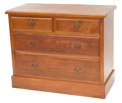 Lot 943 - A 19thC stained wood chest of drawers, the...