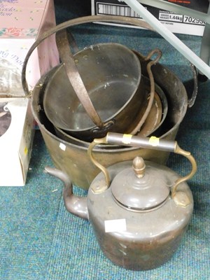 Lot 2177b - A Victorian copper kettle, together with a...