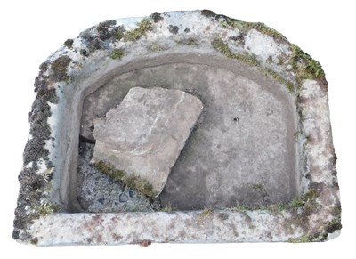 Lot 767 - A hewn stone D shaped trough, 53cm wide.