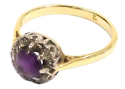 Lot 113 - An amethyst and diamond ring, the brilliant...