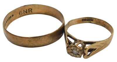 Lot 315 - A 9ct gold wedding band, size Z, together with...