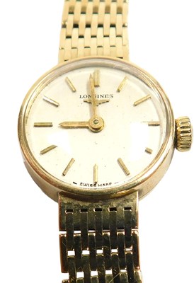 Lot 116 - A Longines lady's 9ct gold cased wristwatch,...