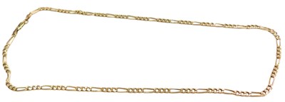 Lot 219 - A 9ct gold figaro link neck chain, on a...
