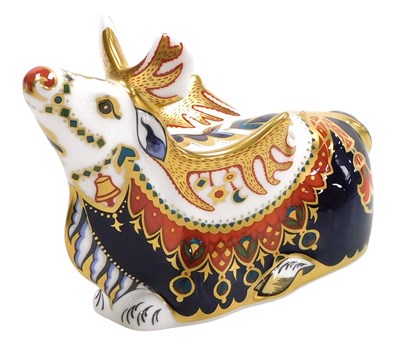 Lot 23 - A Royal Crown Derby porcelain Imari Reindeer...