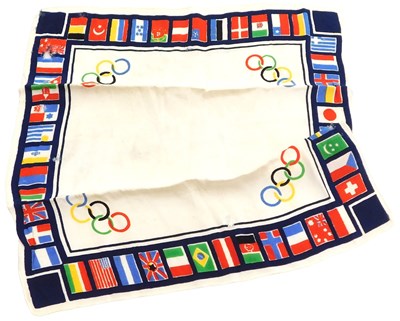 Lot 27 - A Berlin 1936 Olympics commemorative scarf,...