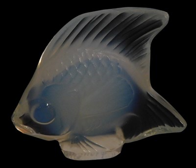 Lot 33 - A Lalique opalescent glass figure of a fish,...