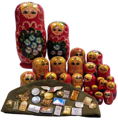 Lot 39 - Four Russian Matryoshka dolls, variously...