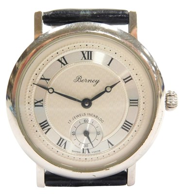 Lot 218 - A Berney gentleman's stainless steel cased...