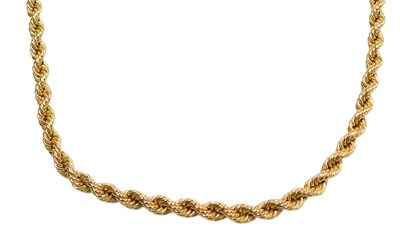 Lot 3 - A rope twist neck chain, on a snap clasp,...