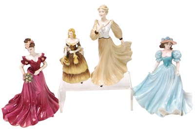 Lot 48 - Three Coalport porcelain figures, modelled as...