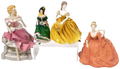 Lot 49 - Two Coalport porcelain figures, modelled as...