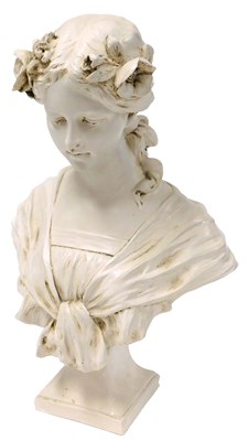 Lot 55 - A plaster bust modelled as Annabel, on a...