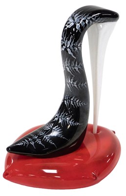 Lot 56 - A Kosta Boda glass sculpture of a stiletto...