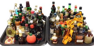 Lot 60 - Miniature liqueurs and spirits, including Ouzo,...