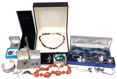 Lot 226 - Silver and costume jewellery, including a pair...