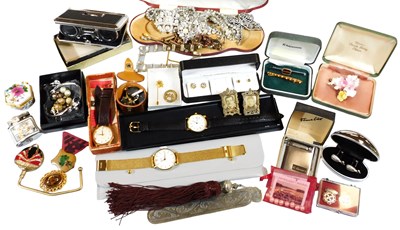 Lot 306 - Silver and costume jewellery, including paste...