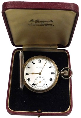 Lot 314 - A George VI silver hunter pocket watch,...