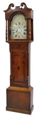 Lot 802 - A 19thC mahogany and oak cased longcase clock,...