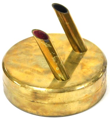 Lot 132 - An Asprey loaded brass double pen holder, boxed.