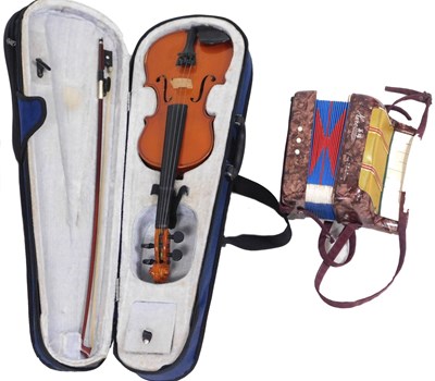 Lot 136 - A half size violin, with a single piece back,...