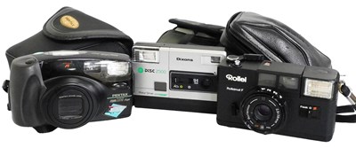 Lot 147 - A Pentax Zoom 105 Super camera, a Rollei...