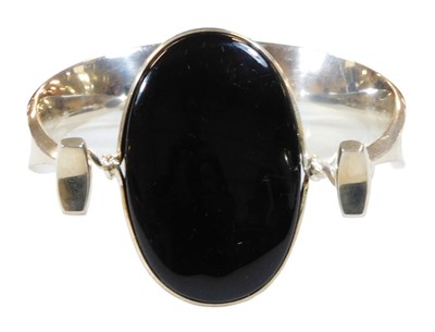 Lot 304 - A Georg Jensen silver and black onyx Torun...
