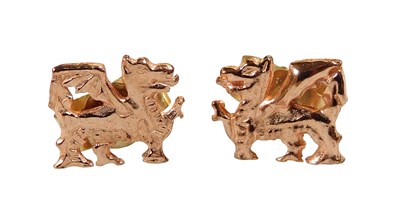 Lot 230 - A pair of Clogau 9ct rose gold Welsh dragon...