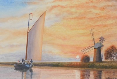 Lot 185 - C G Gilding (British 20thC). Norfolk Broads...