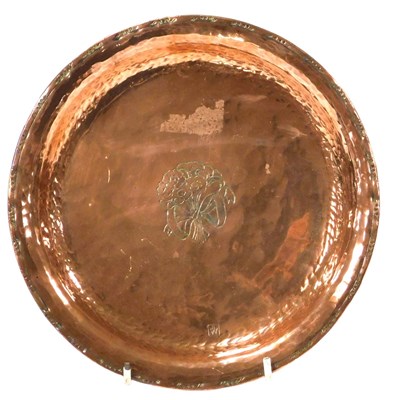Lot 196 - An early 20thC Arts & Crafts copper dish, by...