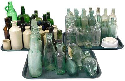 Lot 234 - A group of 19thC glass and stoneware bottles,...