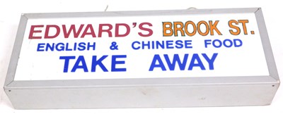 Lot 20 - A late 20thC illuminated box takeaway sign, of...