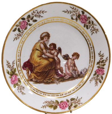 Lot 244 - An early 19thC Ansbach porcelain plate,...