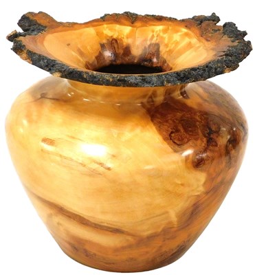 Lot 255 - A late 20thC Aspen wood carved vase, no.235,...
