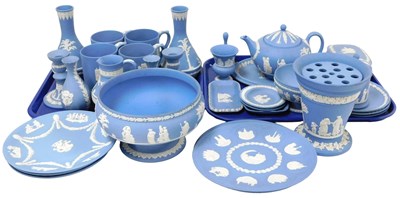 Lot 268 - A group of Wedgwood light blue Jasperware...