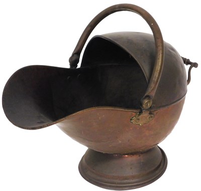 Lot 281 - A Victorian copper and brass helmet shaped...