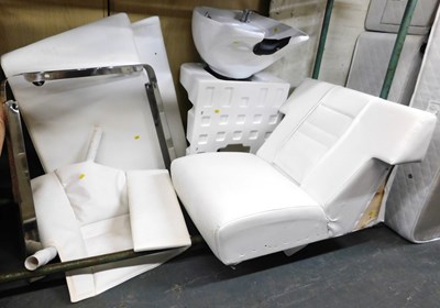 Lot 1031 - A salon wash basin with accompanying white...