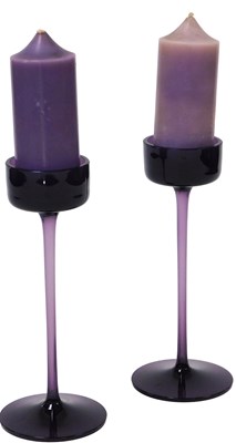 Lot 341 - A pair of 1970s Wedgwood amethyst glass...