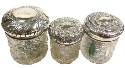 Lot 380 - A Victorian cut glass toilet jar, with a...